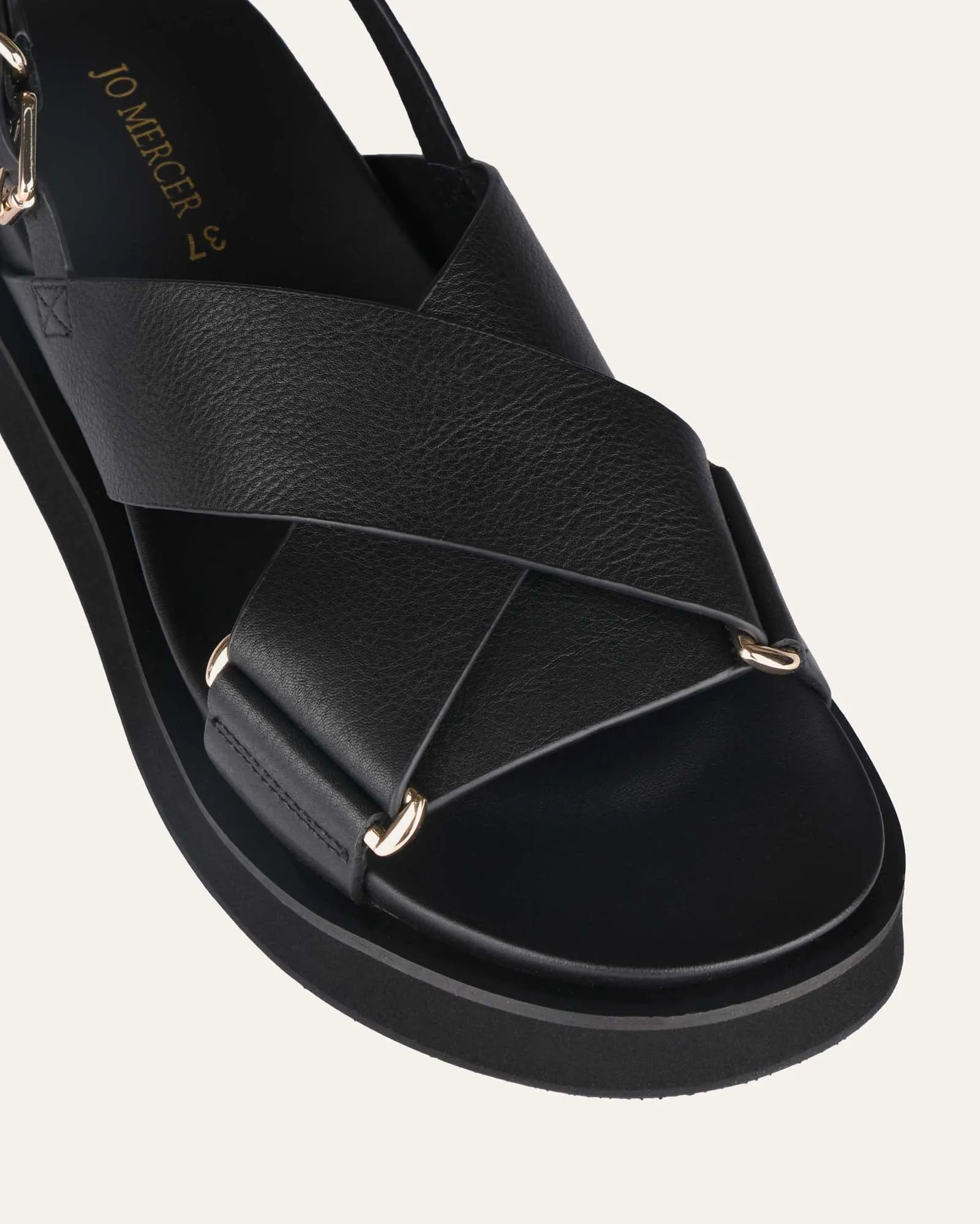 MARLEY FLAT SANDALS BLACK LEATHER