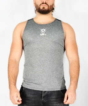 Mens O.G 1 Sports Grey & Black Fit Tank Vest Top