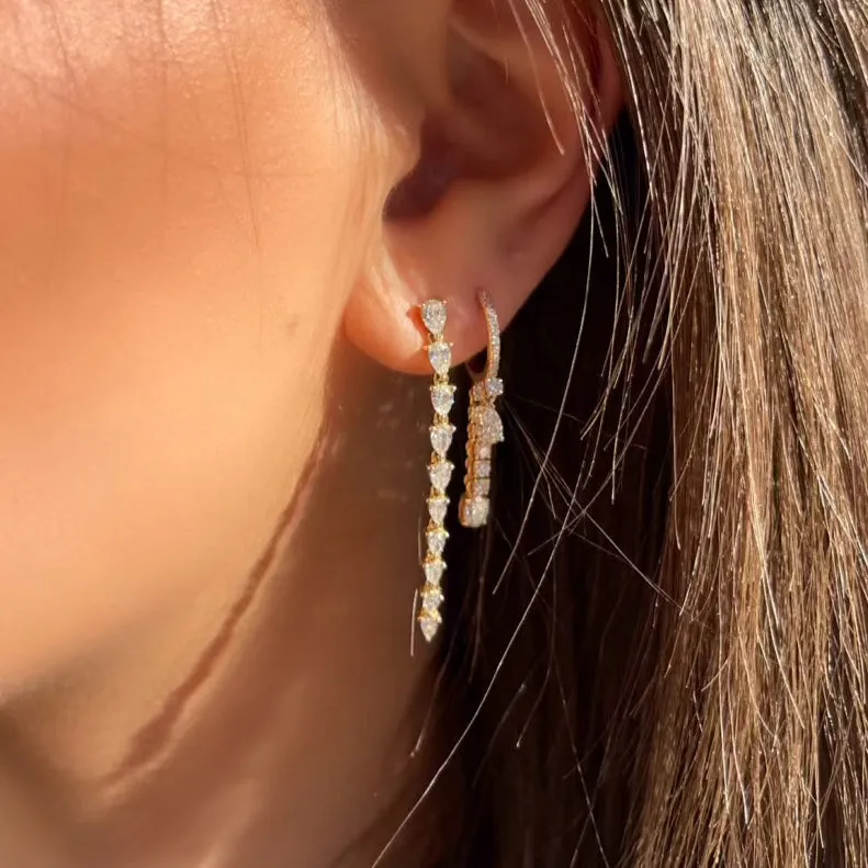 MULTI-SHAPED DIAMOND DROP EARRINGS