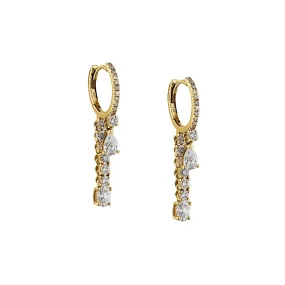 MULTI-SHAPED DIAMOND DROP EARRINGS