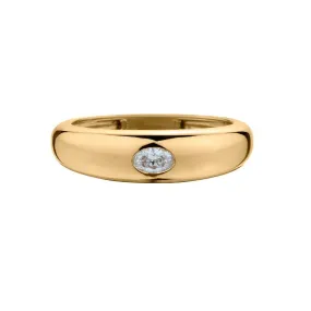 OVAL DIAMOND BEZEL SET DOMED RING