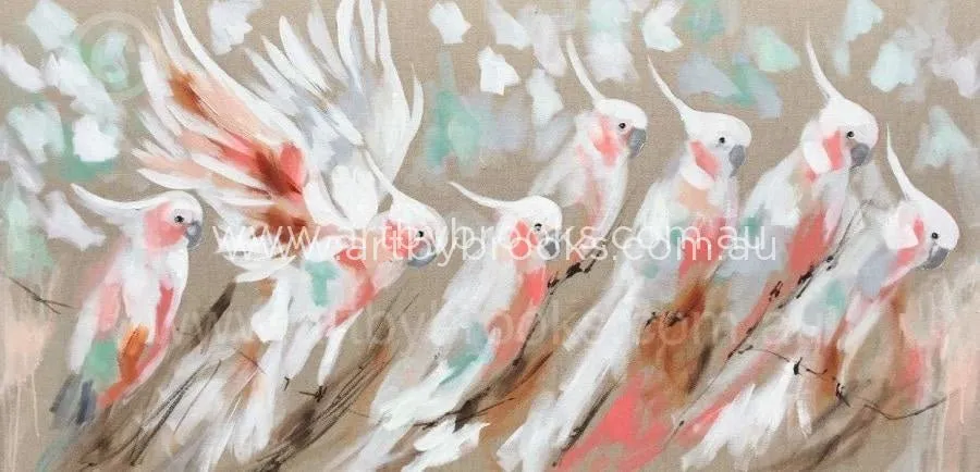 Pastel plumage - original on Belgian linen