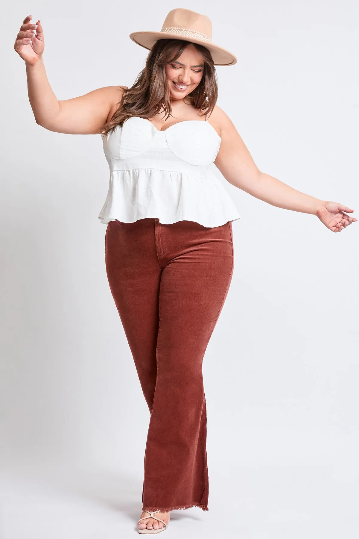 Plus Size Women's Corduroy Flare Pants