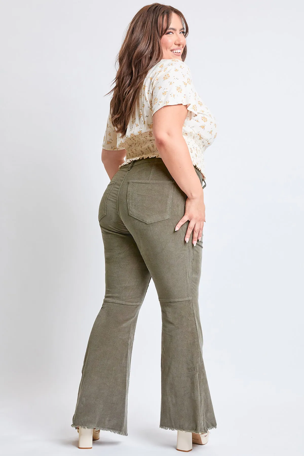 Plus Size Women's Corduroy Flare Pants