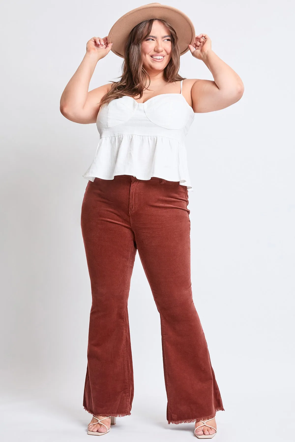 Plus Size Women's Corduroy Flare Pants