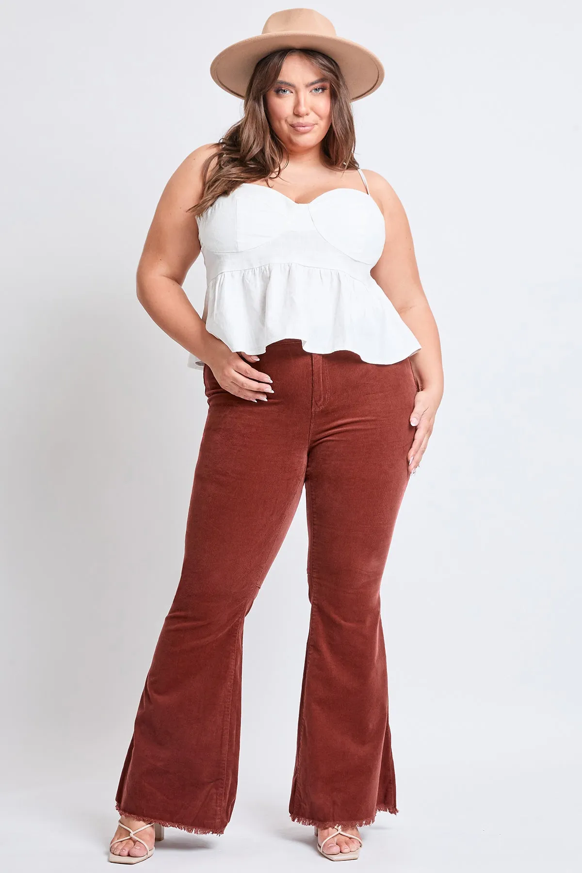 Plus Size Women's Corduroy Flare Pants