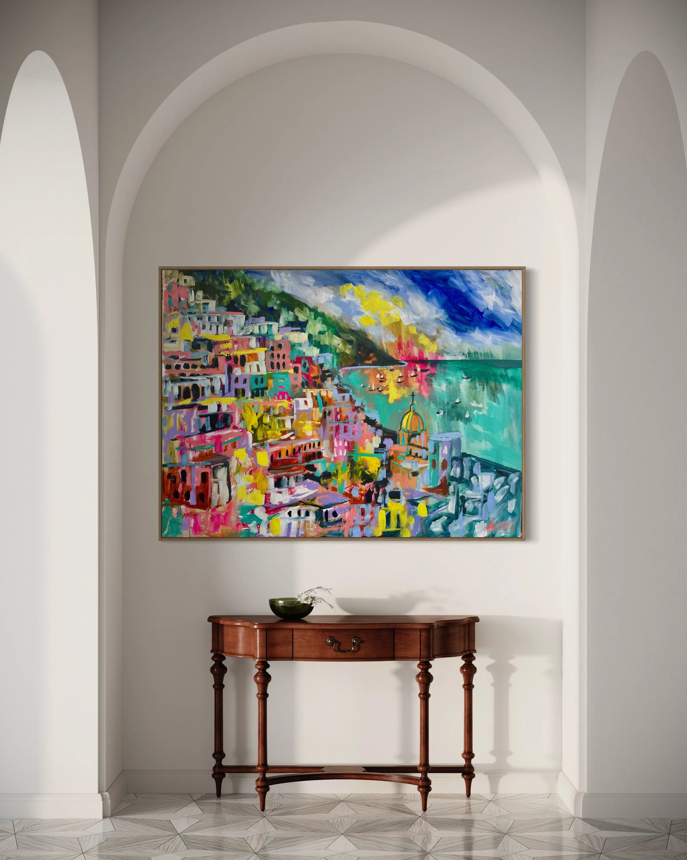 Positano Aglow - Original on Gallery canvas  90x120  Cm