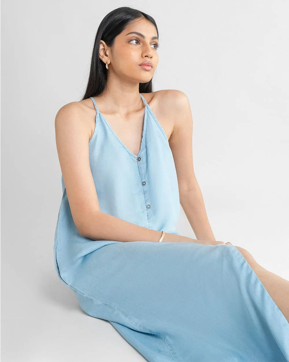 Reistor In the Mood for Love Denim Maxi Dress