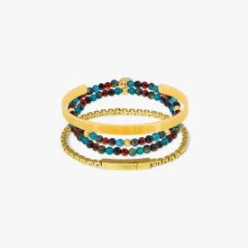 Stacked Multi-Layer Mixed BraceletÂ In MulticolourÂ Â 