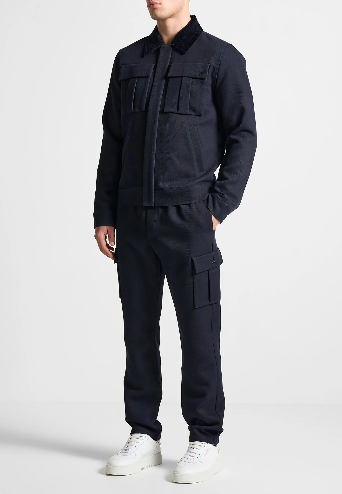 Twill Cargo Regular Fit Pants - Navy