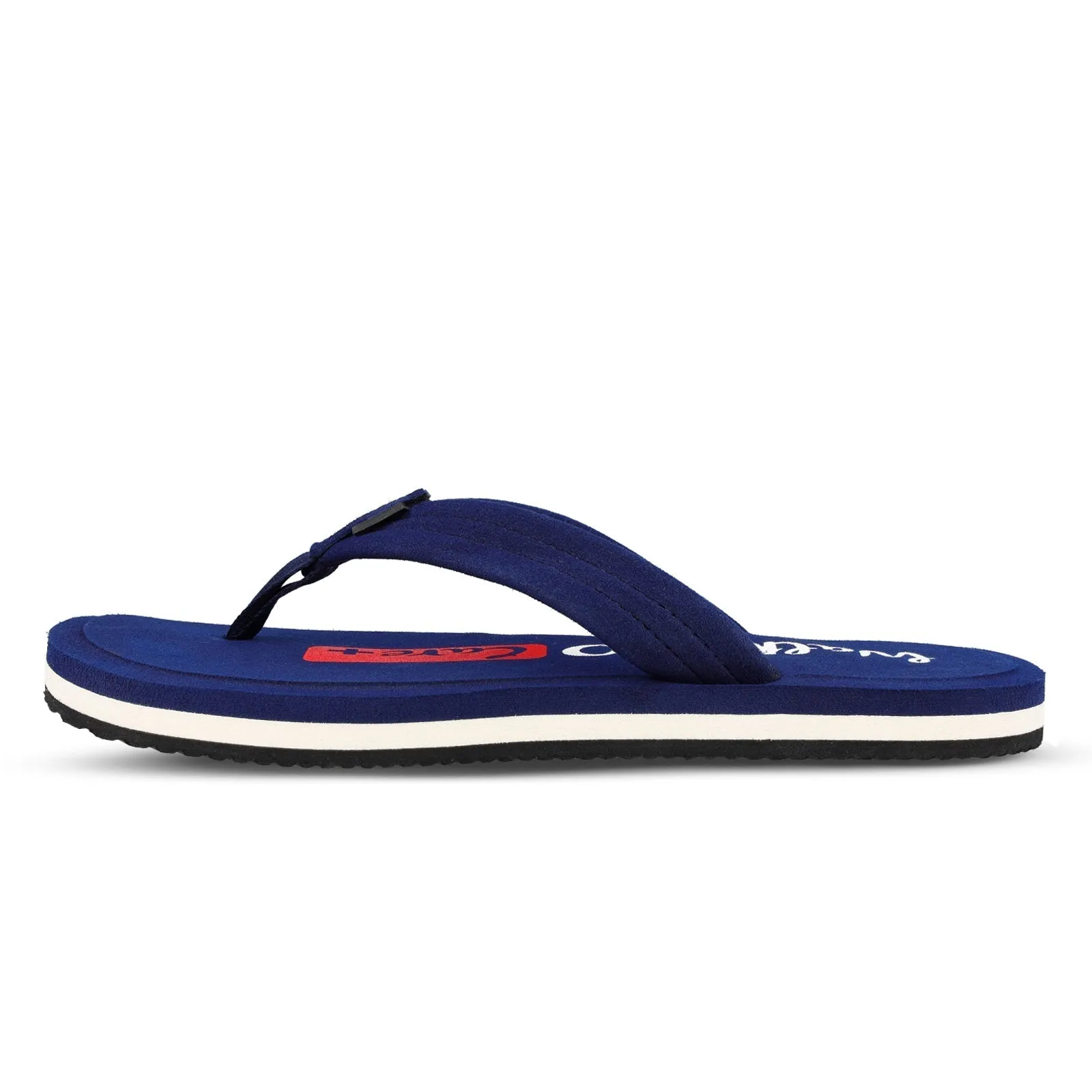 Mens Walkaroo WH3807 Care Plus Navy Blue Solid Flip-Flops