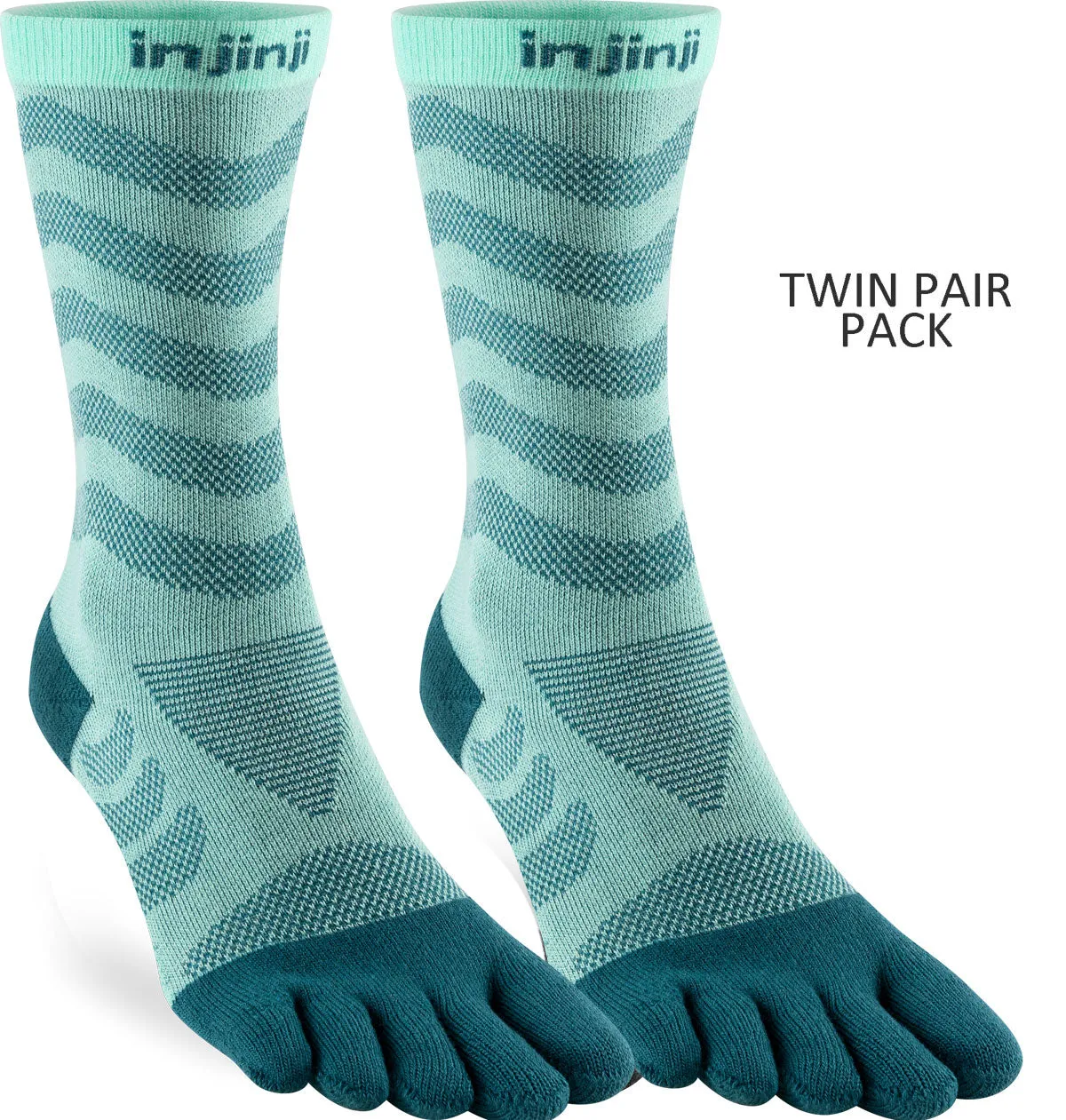 Women's Injinji Mid-Weight Ultra-Run Crew Length Toe Socks TWIN (INJ-WULTRA-CREW-TWIN)