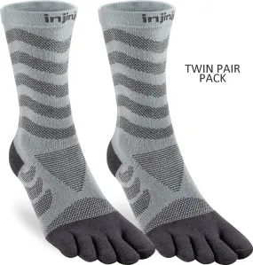 Women's Injinji Mid-Weight Ultra-Run Crew Length Toe Socks TWIN (INJ-WULTRA-CREW-TWIN)