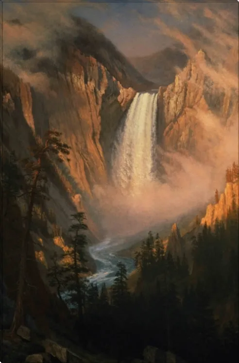 Yellowstone Falls | Albert Bierstadt Masters Classic Art in Gallery Wrapped Canvas | Various Sizes